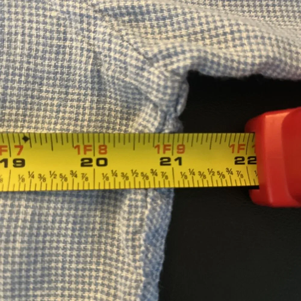 J Crew Linen Cotton Gingham Long Sleeve Button Down Collar Dress Shirt SZ M